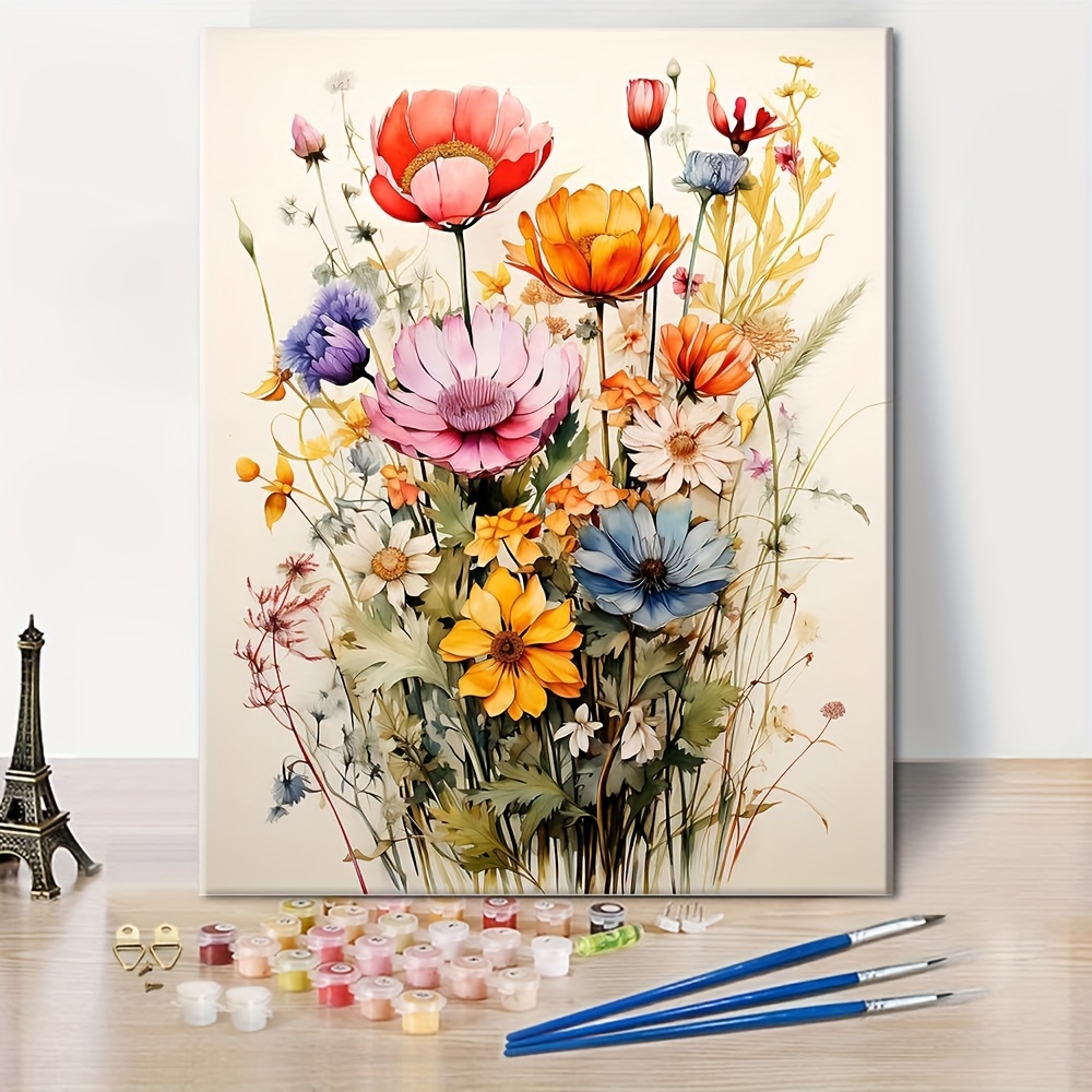 

Drofe Daisy Paint By Numbers Kit For Adults - 16x20" Diy Hand-painted Canvas Art, Non-toxic Acrylic Paints & Brushes Included, Paint By Number, Daisy, Hand Painted, Decoration