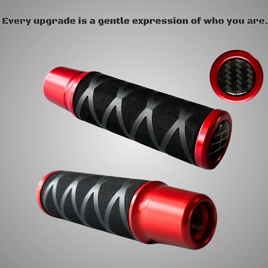 TEMU 13cm Universal Shift Knob For 5-speed/6-speed And Automatick; Aluminum Alloy Universal Car Gear Shift Knob With Strong Soft Rubber Cover For ;