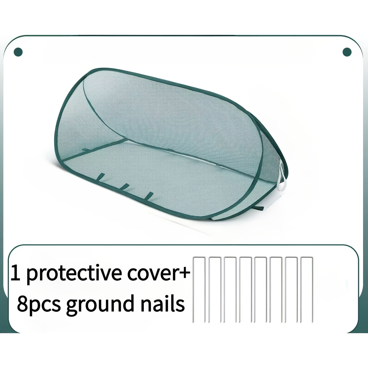Image of 9pcs Pop Up Plant Protection Cover Set, 1pc Cover With 8 Ground Stakes, Anti-bird Anti-insect Net For Vegetables Fruits Flowers, Outdoor Garden Protection Supplies