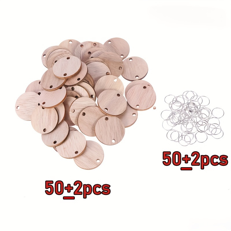 Image of 50pcs Wooden Calendar Slices - Diy Craft Hearts & Circles For Birthday Reminders, Wall Decor & Family Plaque Tags, Birthday Crafts, Room Decor