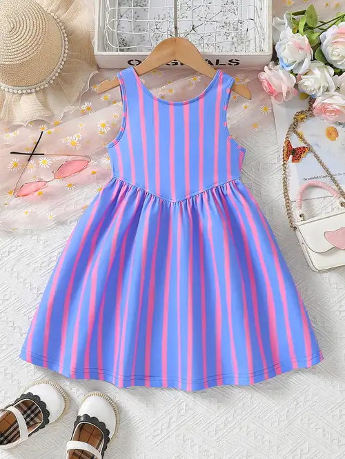 girls' summer striped maxi dress - loose-fit a-line dress with vertical & , short sleeve dress suitable for beach, party, casual attire - machine washable summer outfit for & little girls - girls' summer striped maxi dress - loose-fit a-line dress with vertical & , short sleeve dress suitable for beach, party, casual attire - machine washable summer outfit for & little girls -