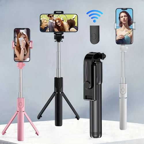 27 inch portable retractable phone tripod live streaming tripod and selfie stick with wireless remote for smartphones phone tripod stand and tripod most sturdy phone tripod