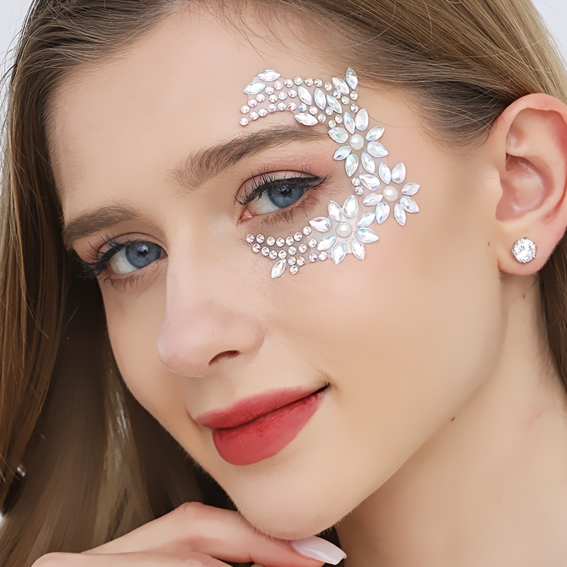 Glitter Eye And Nail Self Adhesive Crystal Rhinestones Jewels - Shimmering Diy Makeup Tattoo For Stage, Music Festivals, Parties, And Special Occasions