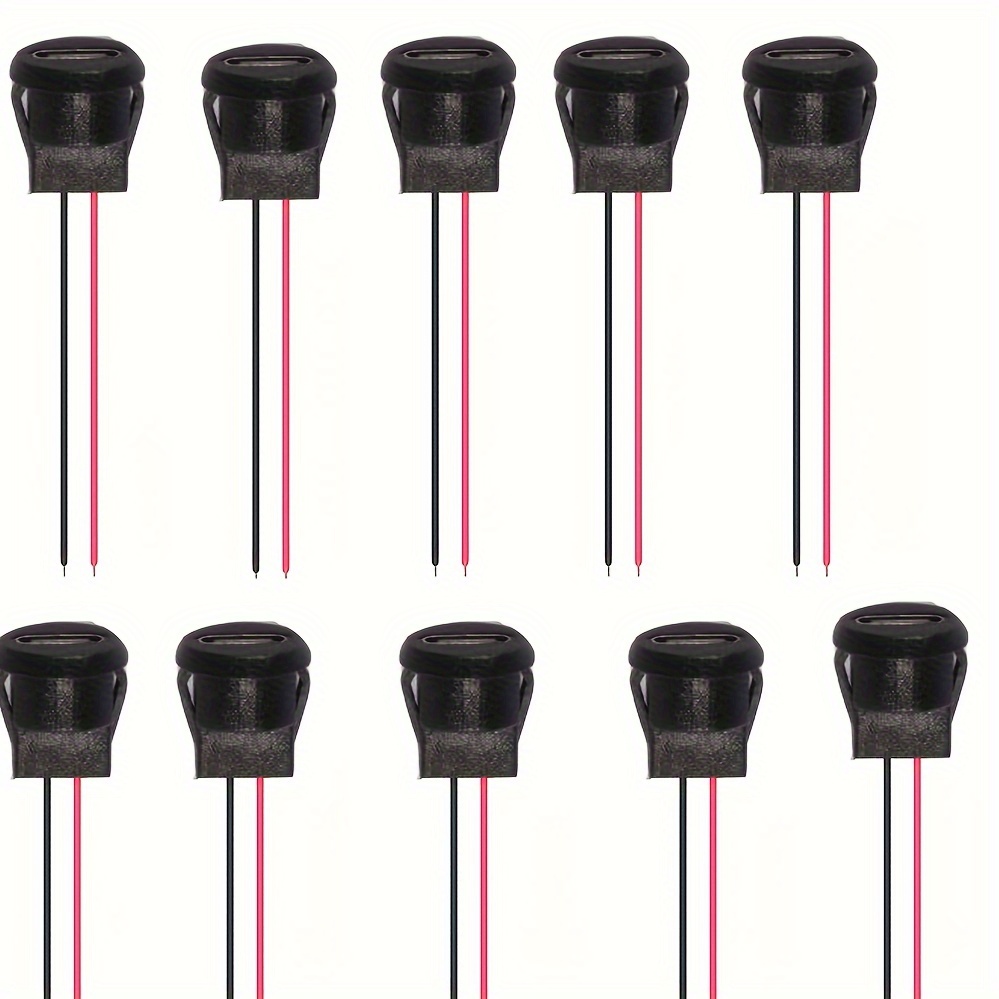 

10pcs Type-c Female Chassis 2 Pin Usb Connector, Waterproof Jack Female Charging Port(round Black)