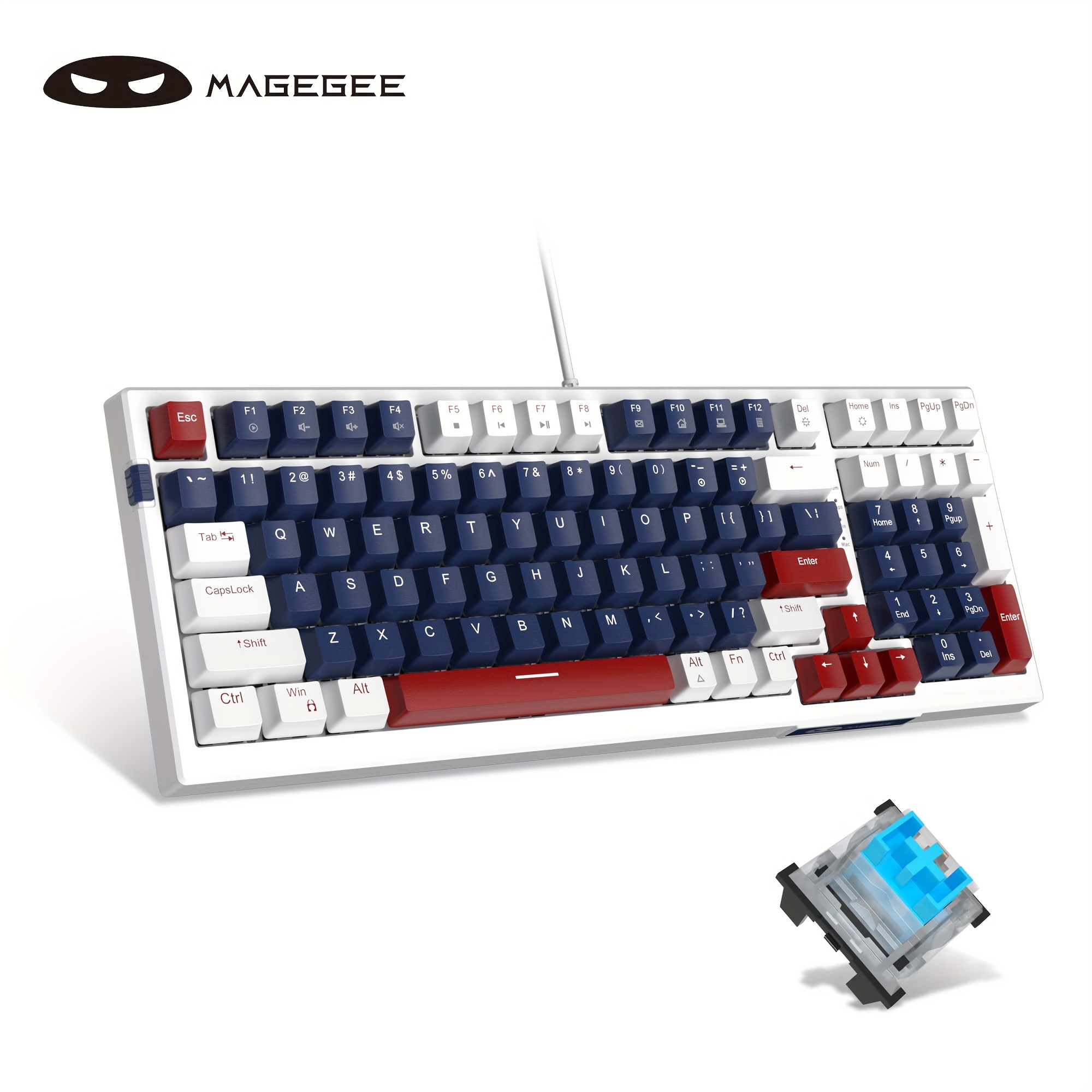 

Magegee Mechanical Keyboard, Star Sky Wired Gaming Keyboard Backlit Ultra-slim Usb Keyboards With Red Switches 98 Keys For Pc Laptop