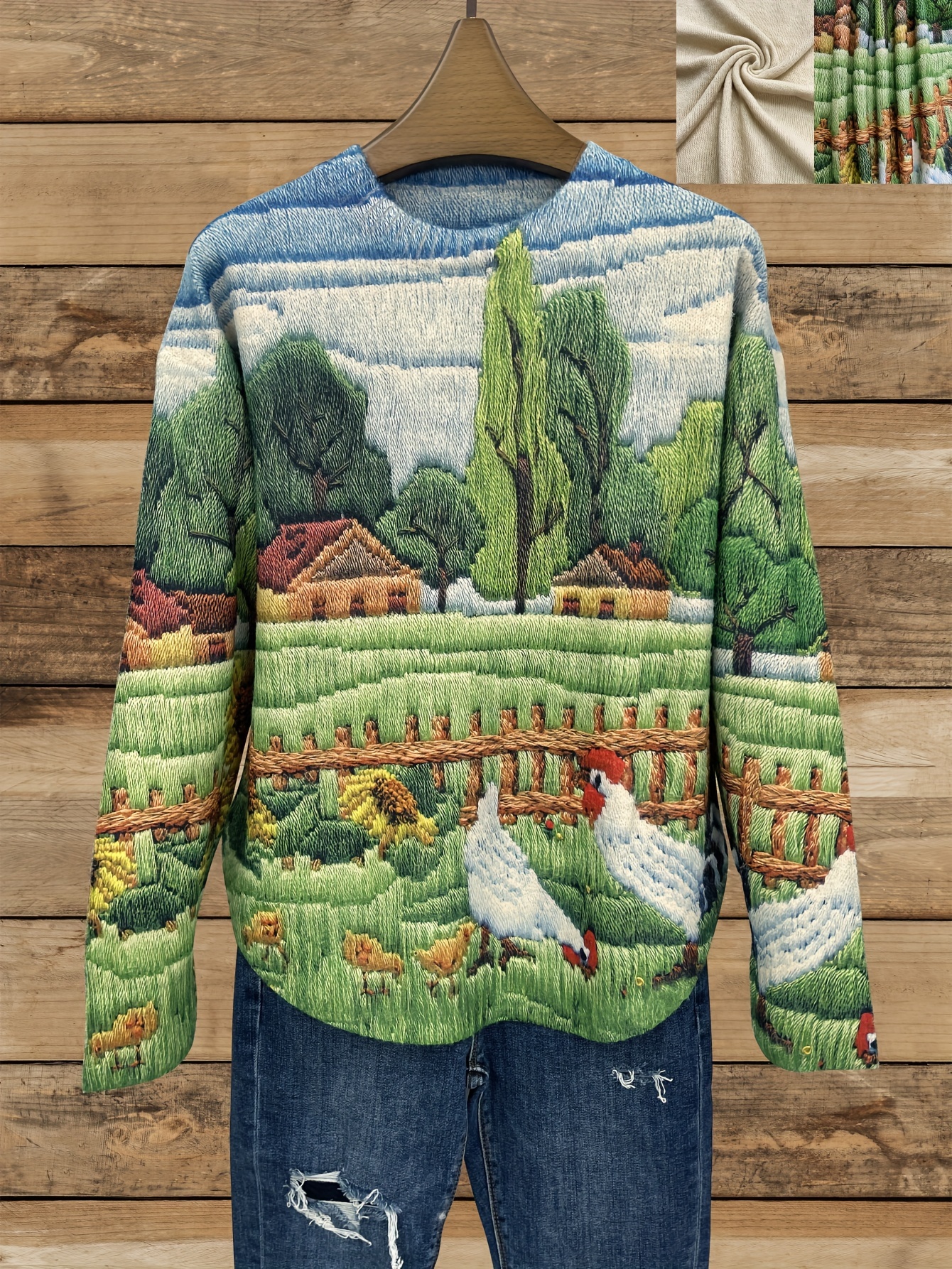 womens pixel art sweater thick winter pullover farmhouse Temu Kuwait