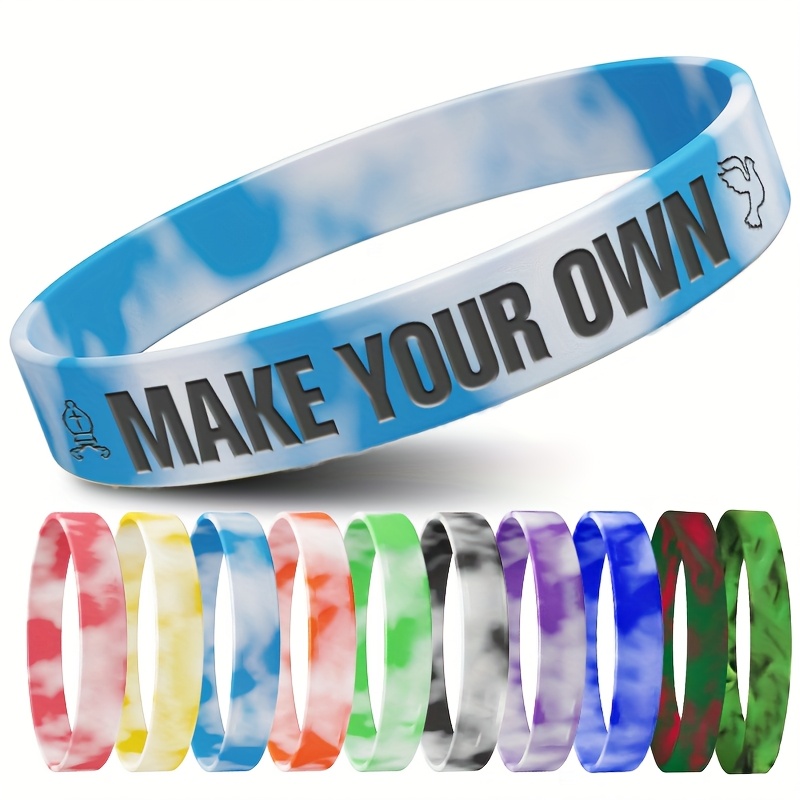 94pcs Custom Silicone Wristbands with Religious Patterns, Gift