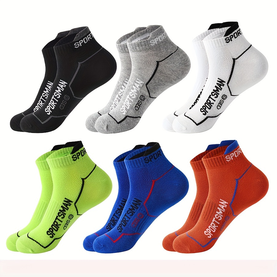 

6 Pairs Of Men's Anti Odor & Sweat Absorption Cotton Blend Low-cut Socks, Comfy & Breathable, Elastic Sport Socks, For Outdoor Wearing