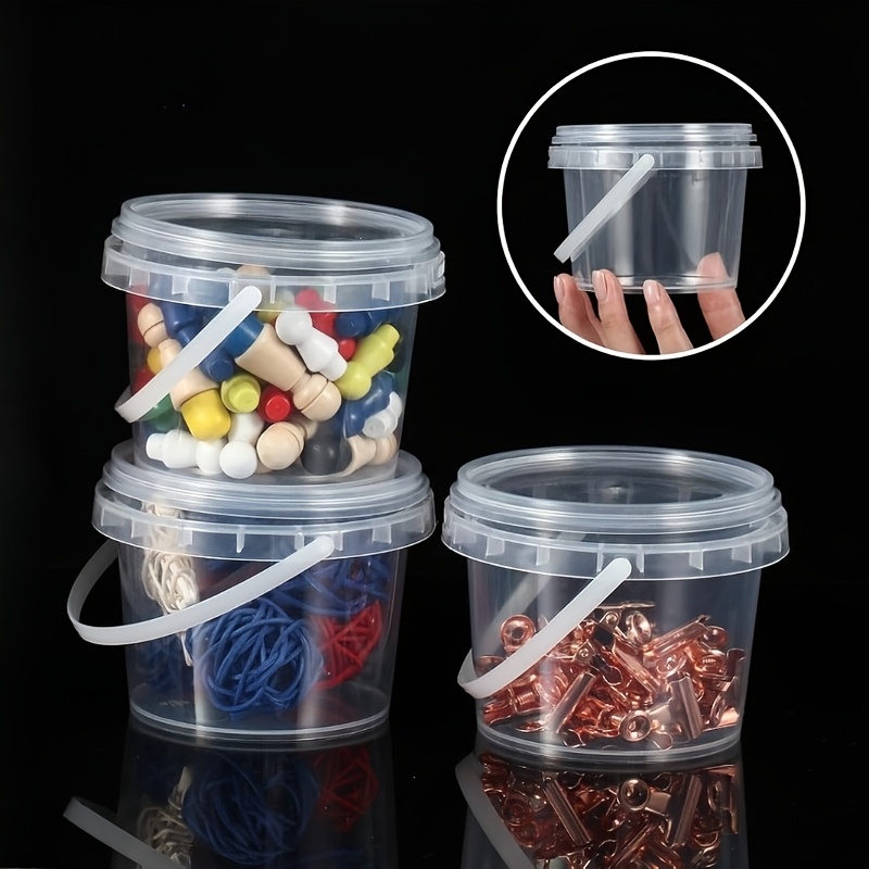 51pcs Mini Plastic Transparent Storage Buckets with Lids