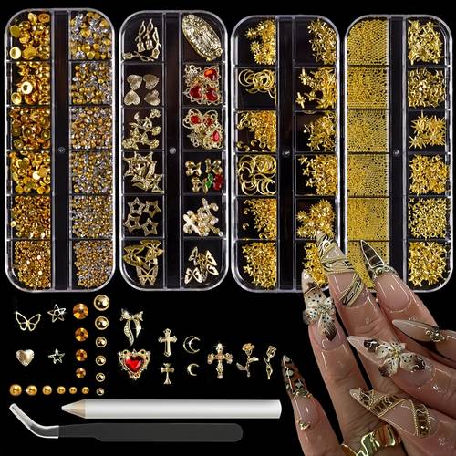 charms and gems set nail gems nail nail art tools 3d cross nail charms heart nail rhinestones for nails supplies charms for nails art kit