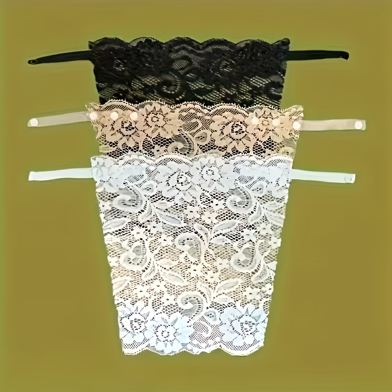 3pcs Lady's Elegant Lace Underwire Bra - Non-slip And Leak-proof Padding, Suitable For Lingerie, Invisible And Comfortable Bra Accessory, Plain Color