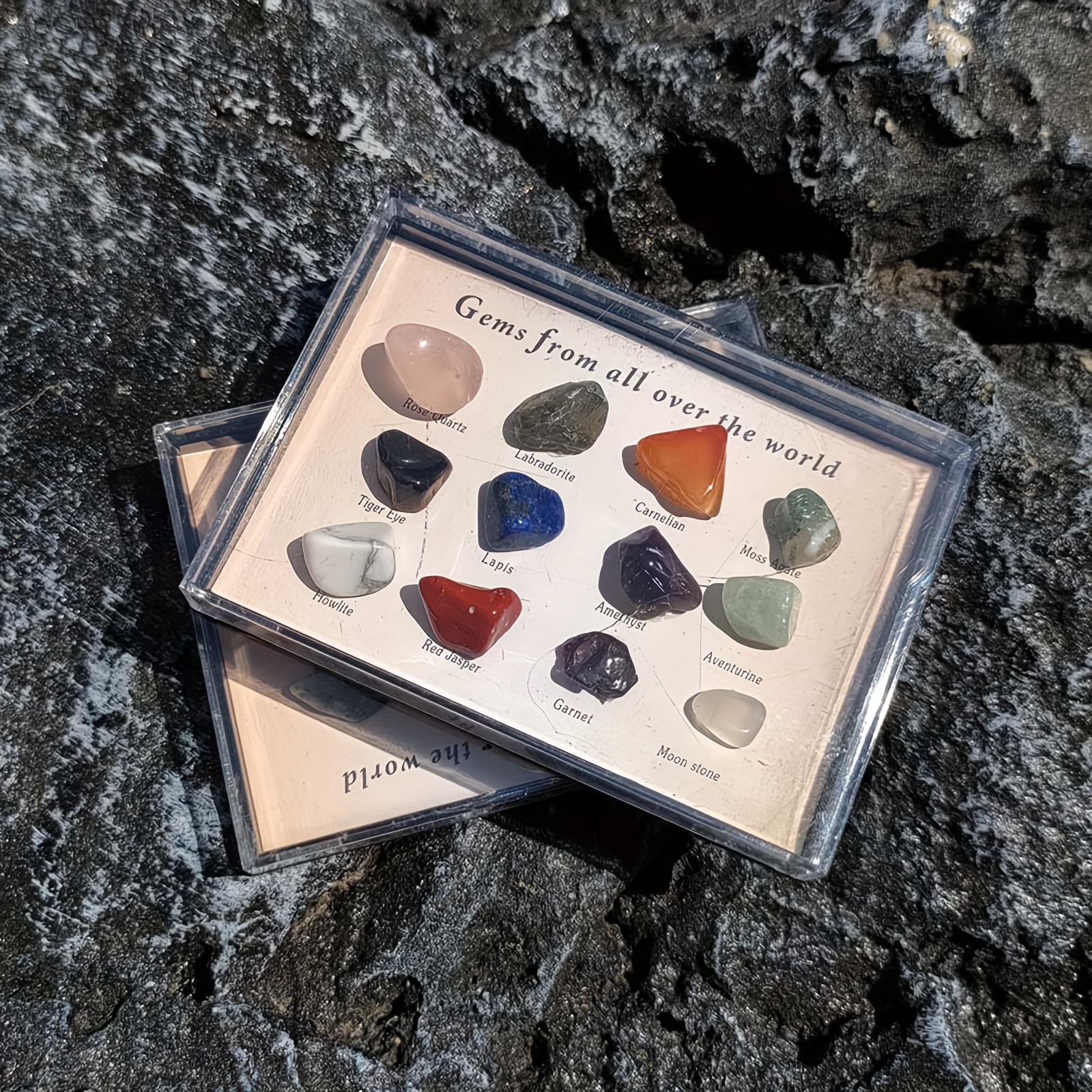 caja 12 piezas piedras preciosas naturales colección pepitas