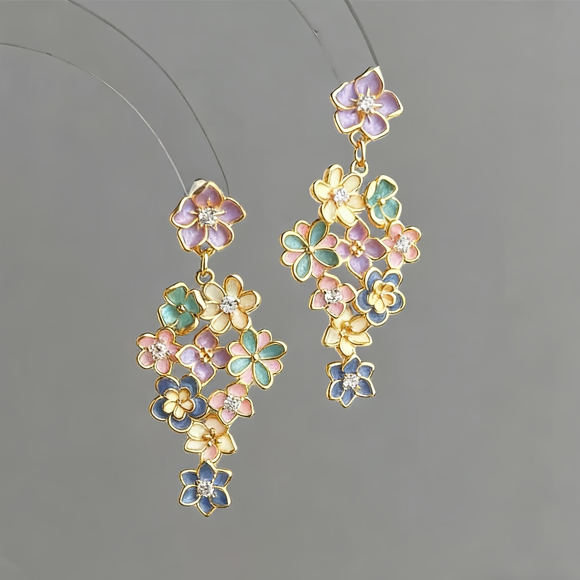 TEMU Pendientes colgantes de floral pastel encantador