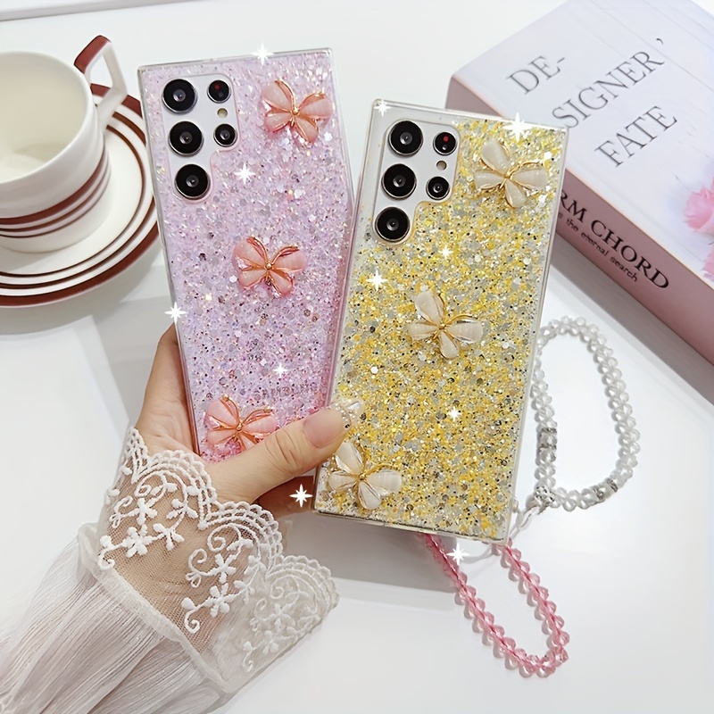 

Sparkling Fragrant Wind Phone Cases With Crystal Chain S22 S22plus S22ultra S23 S23plus S23ultra S24 S24plus S24ultra