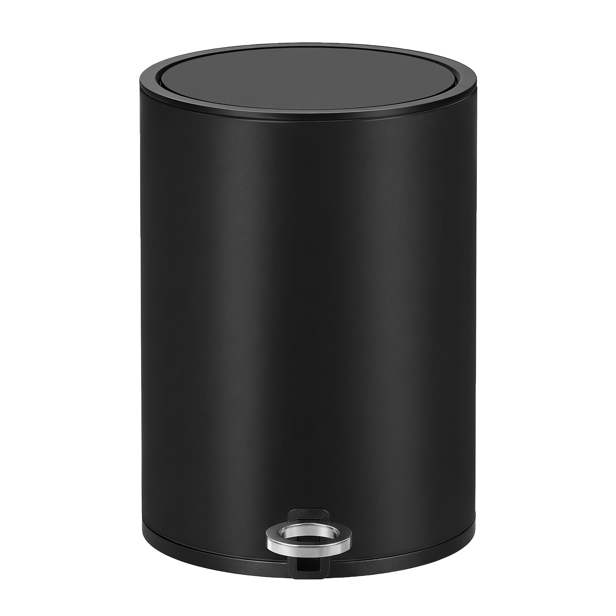 Image of Bathroom Bin, Small Soft Close Pedal Bin With Lid For Bedroom, 3l Steel Trash Can With Removable Inner Bucket, Touchless Waste Bin For Bathroom Office Toilet, 20.8 X 25cm, Black, Gray And White