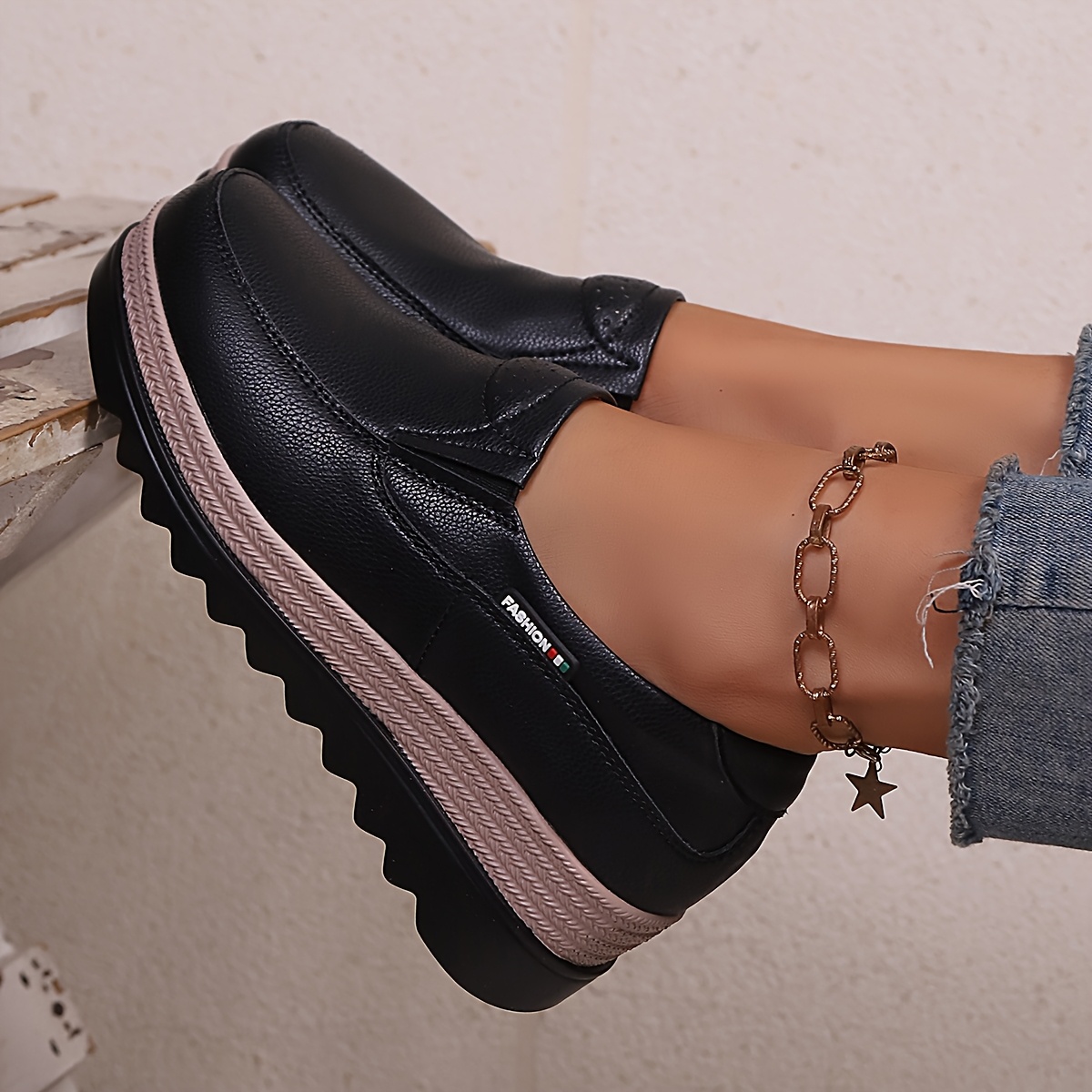 womens slip on mule loafers with wedge heel comfortable cushioned insole   lift needed round toe casual suitable for wear office shopping upper sole women shoes 6