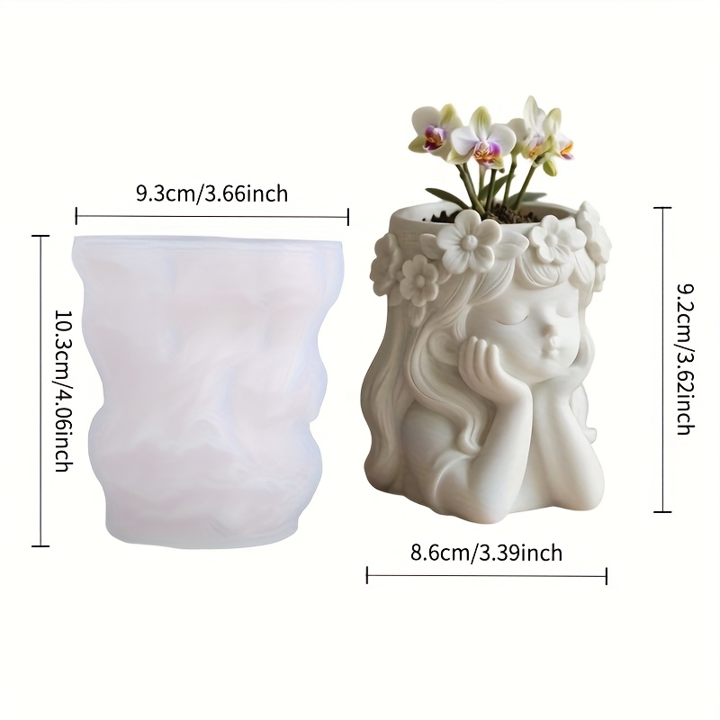 E-shop Kranz Kleine Mädchen Geformter Blumentopf Silikonform - Schlafende Mädchen Brust Design, Hochwertige Antihaft Silikonform, Geeignet für die