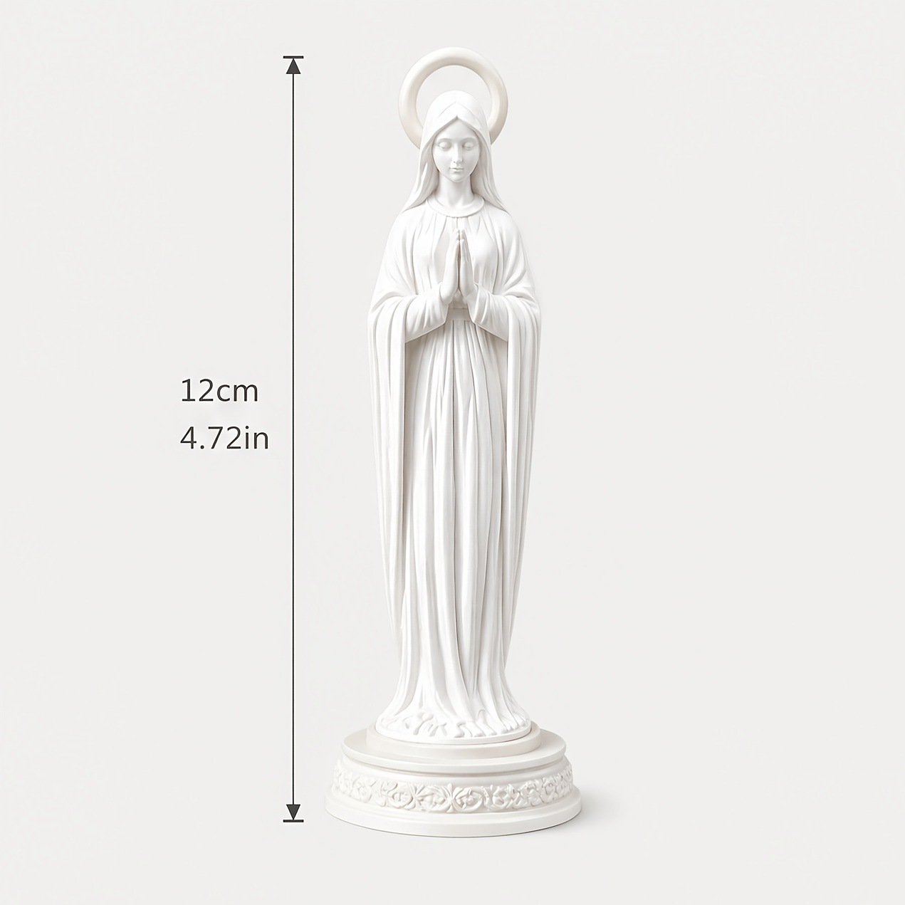 TEMU 1pc Virgin Mary Statue Figure - Contemporary Plastic Religious Statue Suitable For Home, Office, Church Decor, Table Centerpiece, Plastic Virgin
