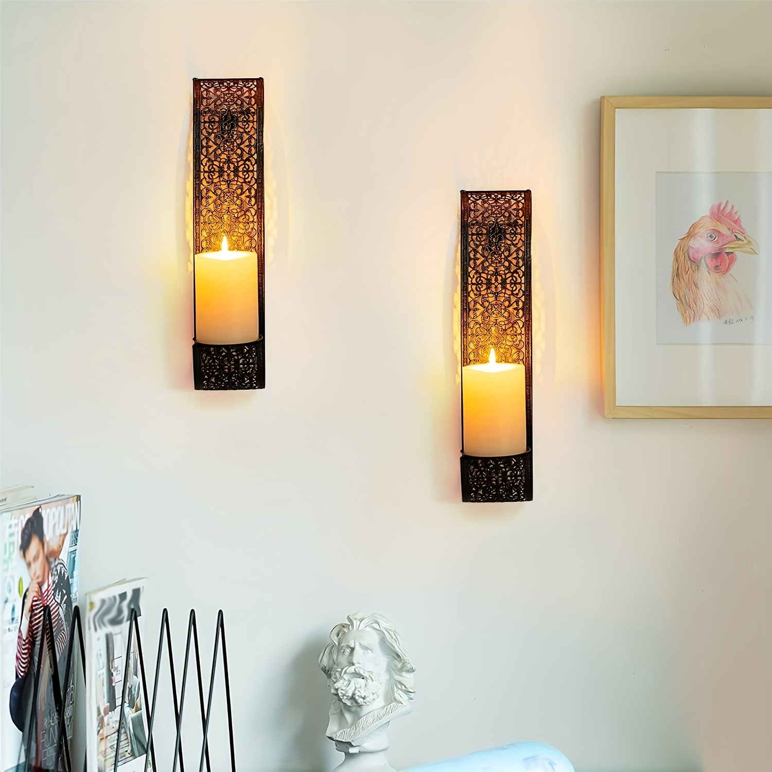 Portacandele Da Parete Moderno - Set Di 5 Appliques Eleganti Per Soggiorno, Camera E Decorazione Casa - Foto 9