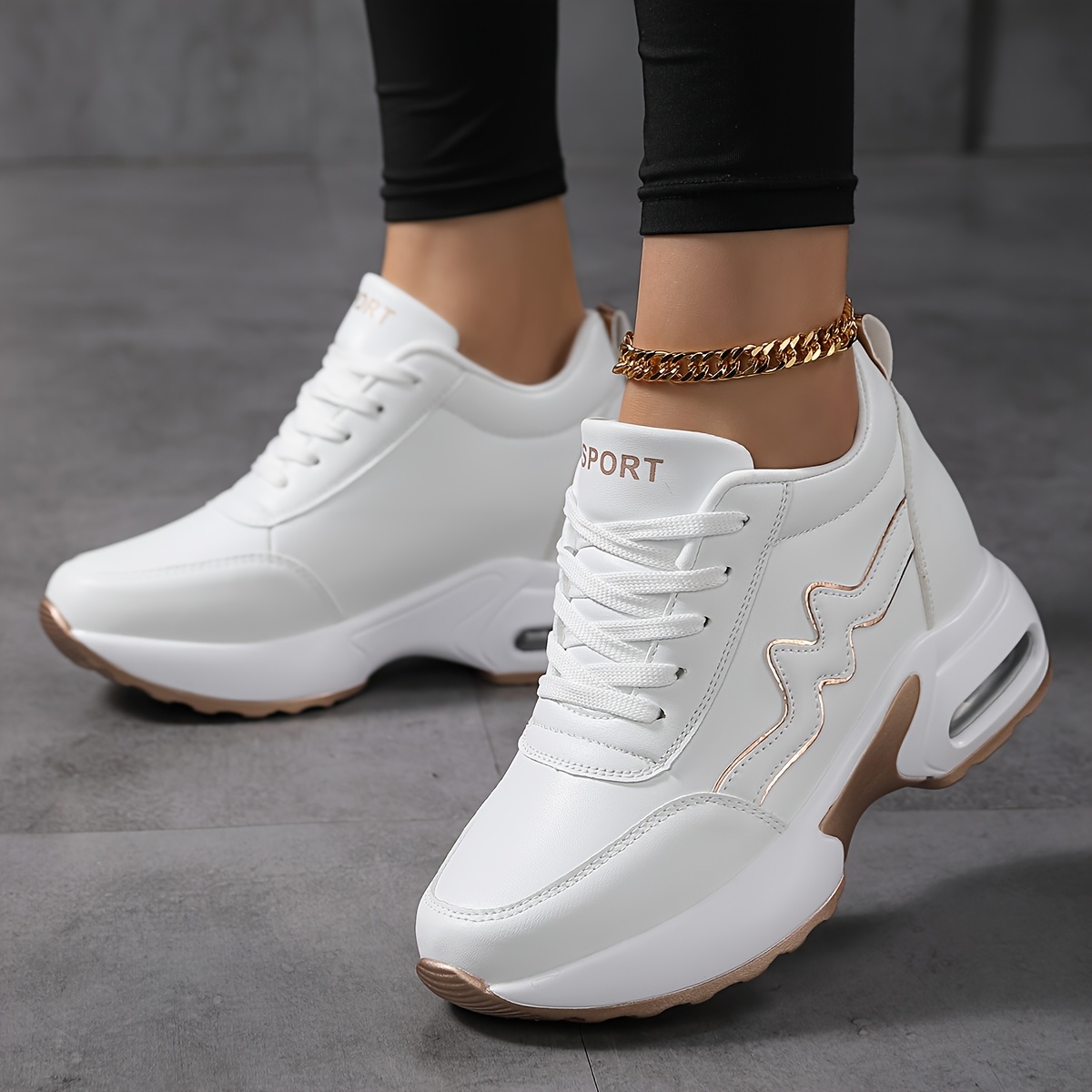 [sneakers] Comfortable And Versatile Shoes Designed For Road Use, Featuring Height-increasing Elements, Suitable For Outdoor Jogging
