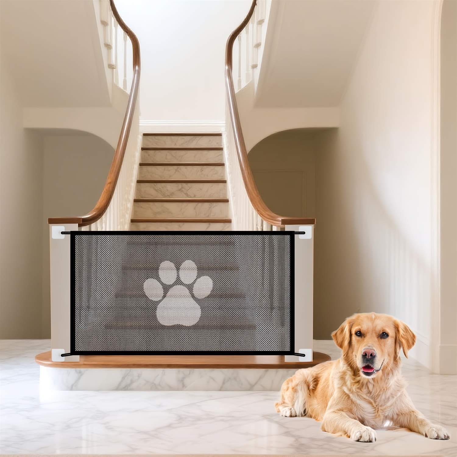 dog gate stairs doorways pet gates house dogs screen mesh Temu