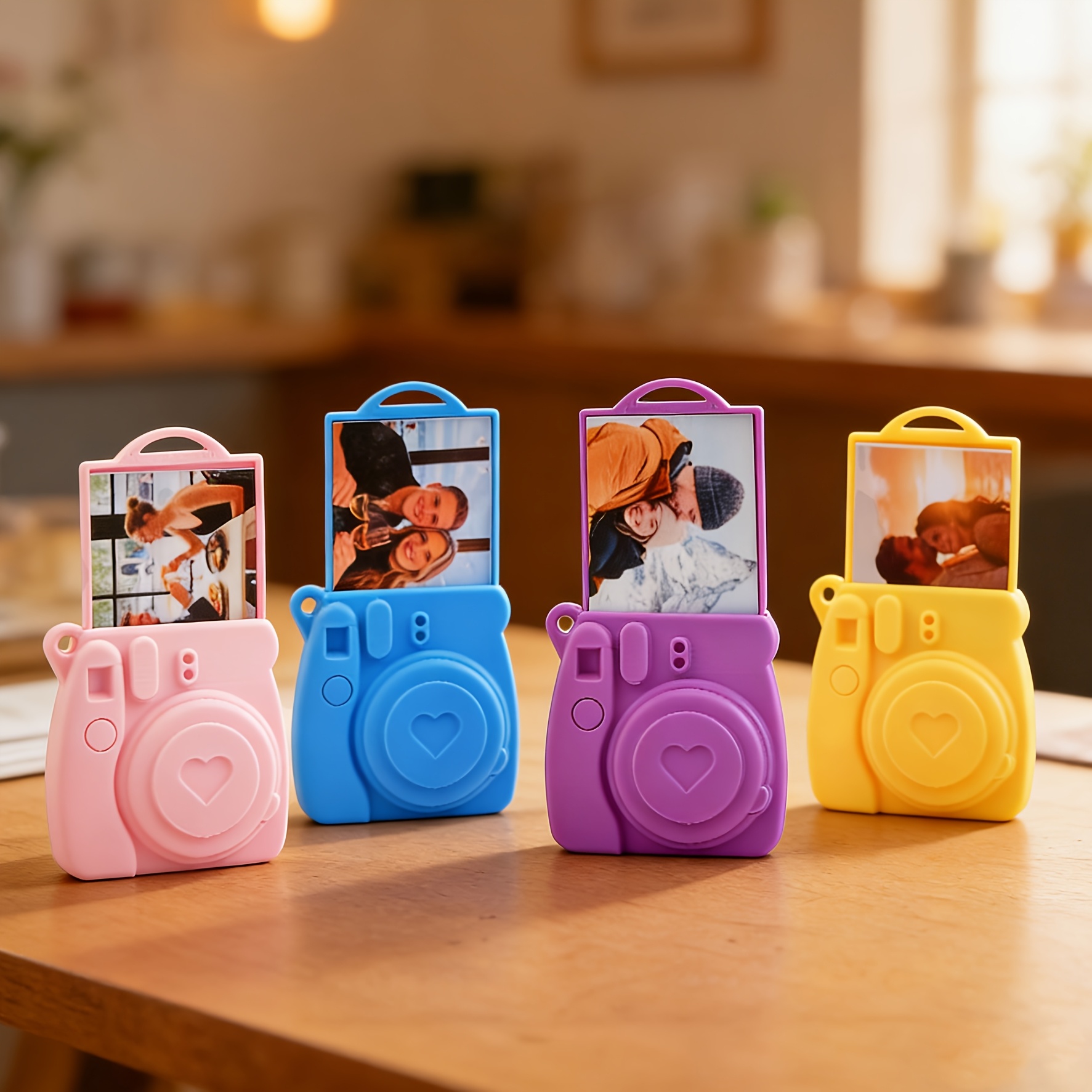 4er-Pack Mini-Foto-Clips, Fotos halten, Kamera-Karten-Clips im Simulationsdesign, Bild-Erinnerungs-Clips * für Zuhause, Hochzeit, Date-Szenen-Dekoration, Valentinstag,