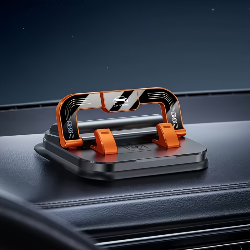TEMU 360° Rotatable Car Phone Holder With Abs & Non-slip Base, Adjustable Dashboard/desk/ Use Compatible For Iphone & Android Smartphones - Rotating