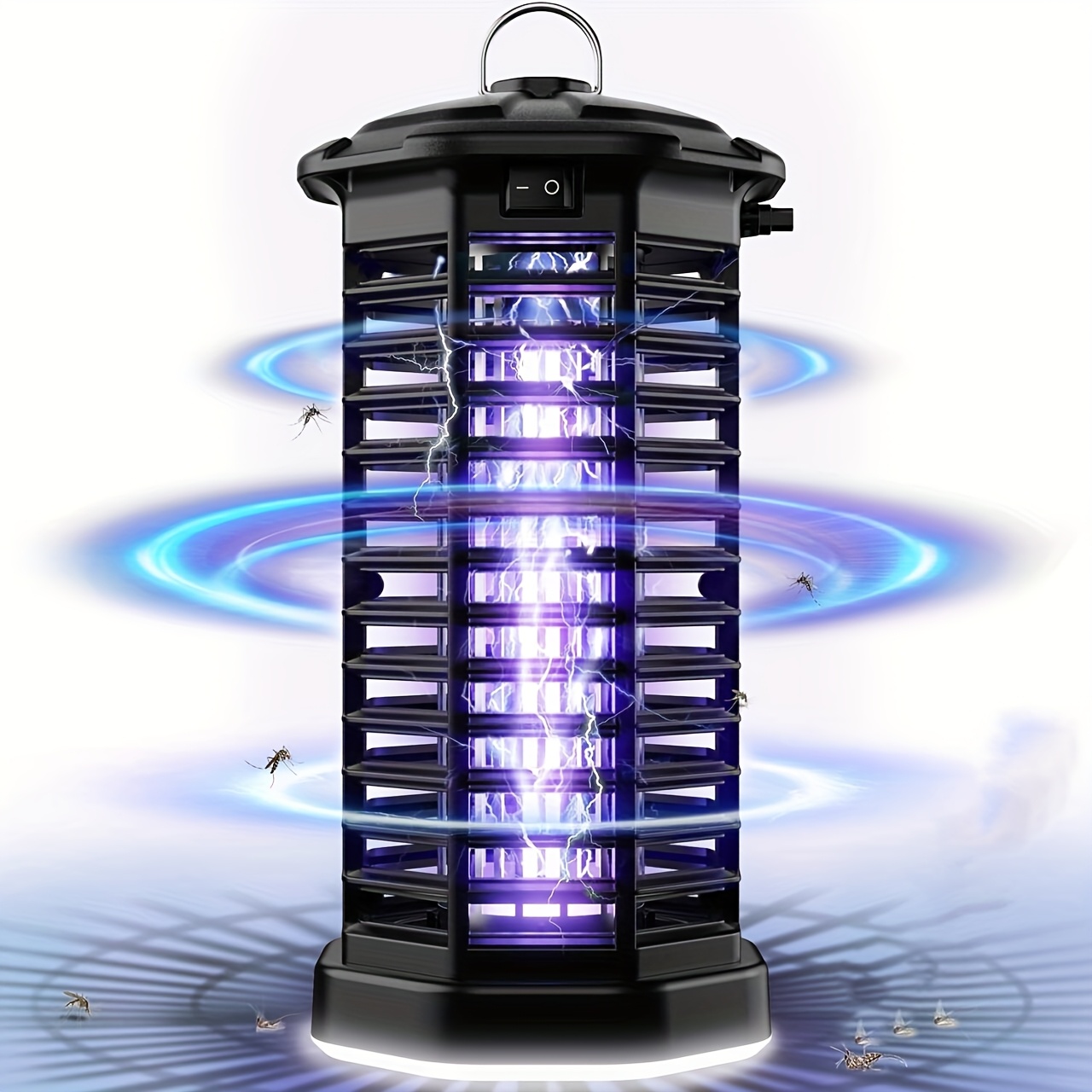 TEMU Bug Zapper Indoor Electric Lamp Fly Zapper Killer Effective 4200v Plug In For Home Office Courtyar, Portable Lamp
