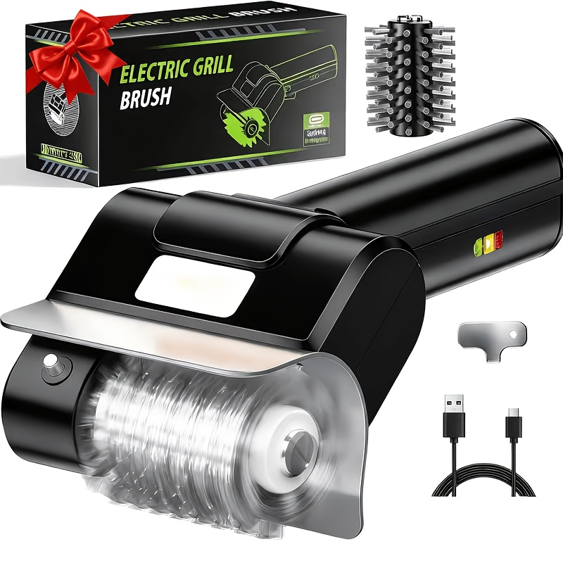TEMU Wireless Heavy-duty Grill Cleaning Brush & Scraper, Electric Bbq Grill Cleaner, Automatic Grill Cleaning For Cast Iron, Gas & Charcoal Grills,