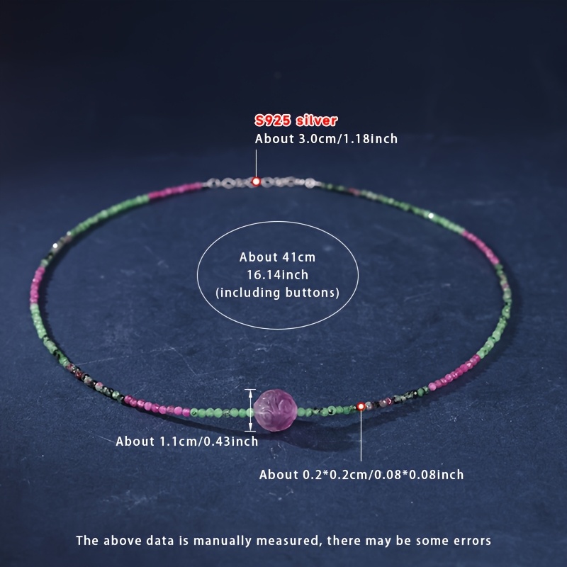 TEMU A Gemstone Necklace In A Gift Box, Made Of S925 Silver With Colorful Natural Stones, With Natural Crystals. Perfect For Wedding Additions,