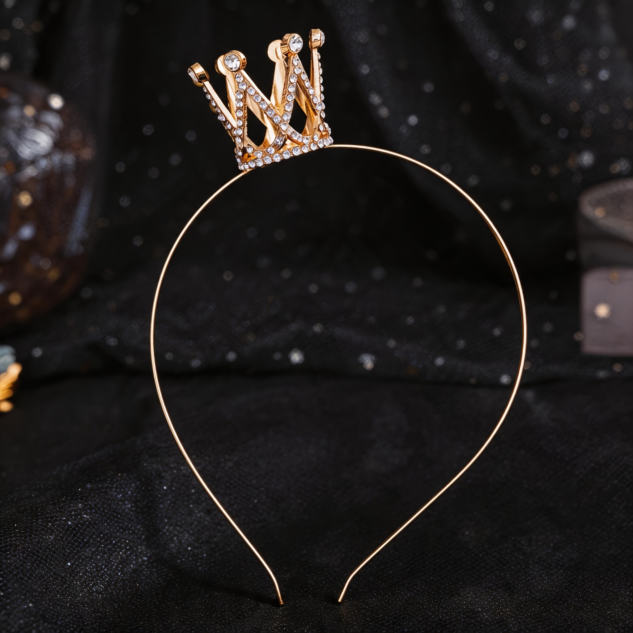 TEMU 1pc Easy Rhinestone Small Crown Headband, Suitable For Birthday Parties, Outdoor Photoshoots, Daily Styling, Holiday Decorations