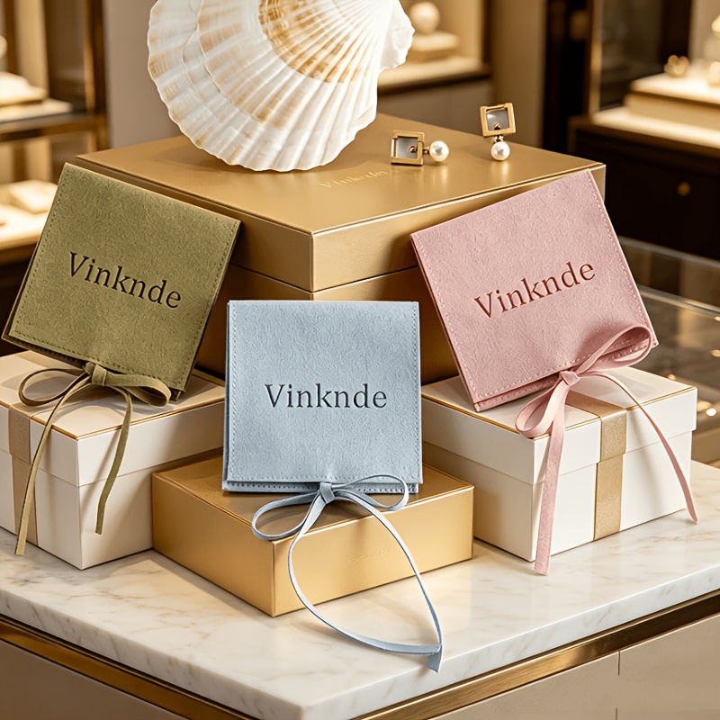 15pcs Custom Faux Jewelry Pouches for Wedding Favors