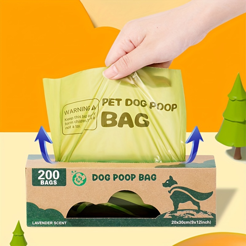 

200pcs Pet Poop Bags, Thickened Large Roll Boxed Pet Waste Bags, With Lavender Scent