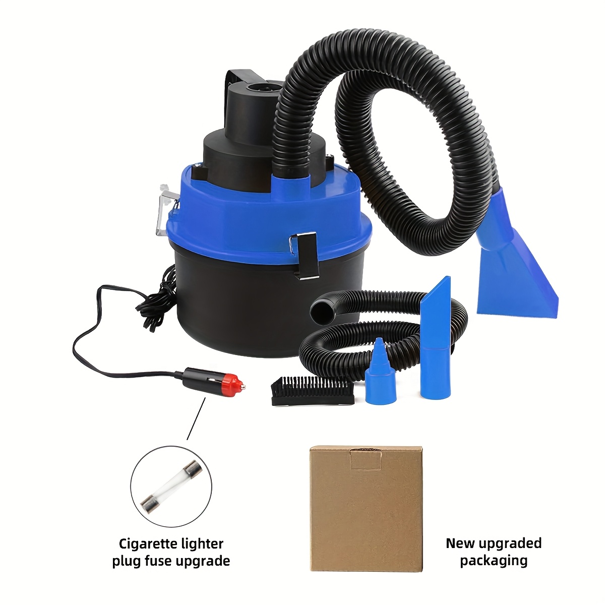 TEMU Upgraded Version Of Car-mounted Suction And Blowing Bucket Vacuum Cleaner Car Portable Tool Drum-type Large-capacity Vacuum Cleaner Car Interior