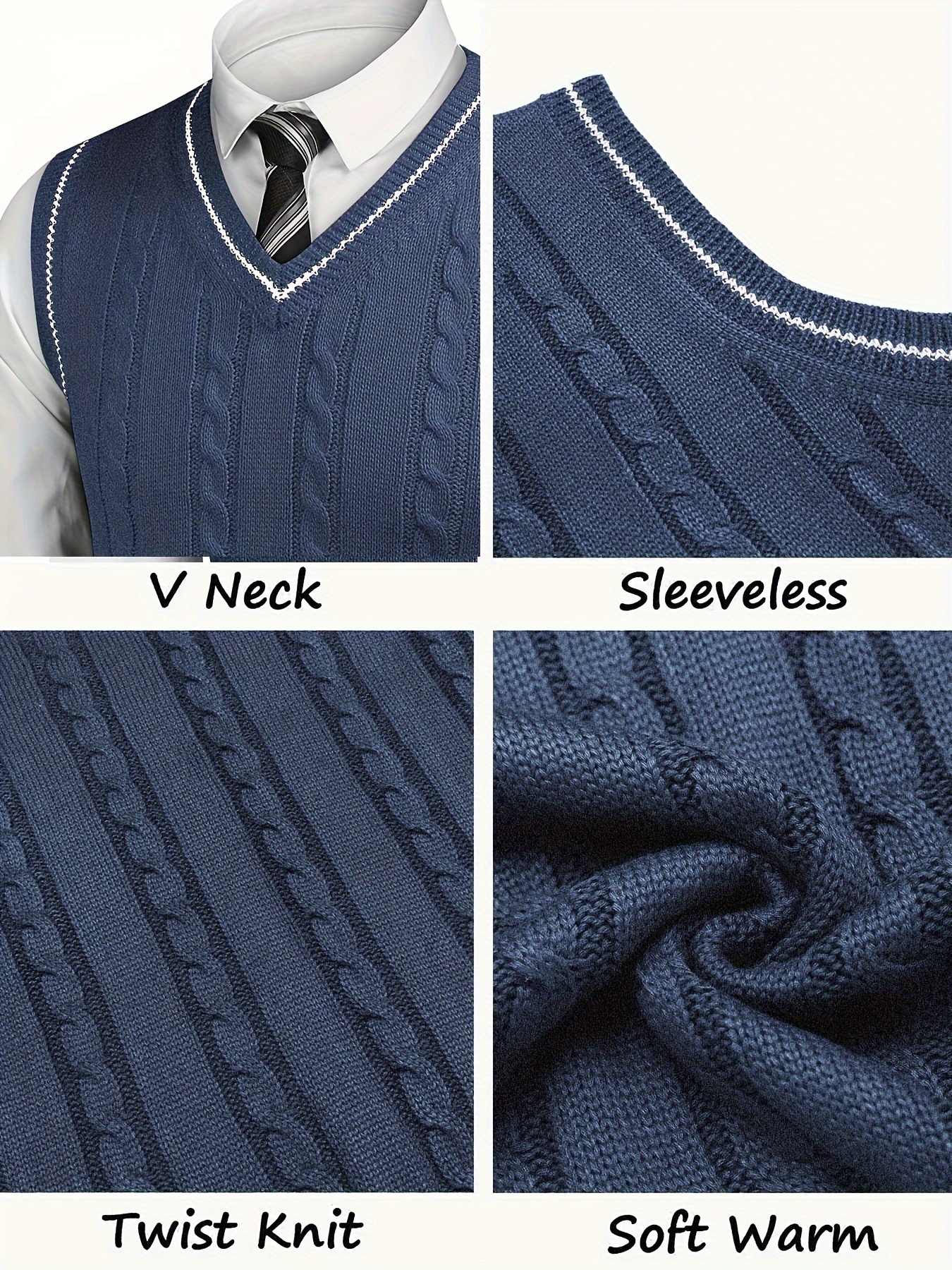 autumn mens v neck sleeveless sweater vest - Temu South Africa