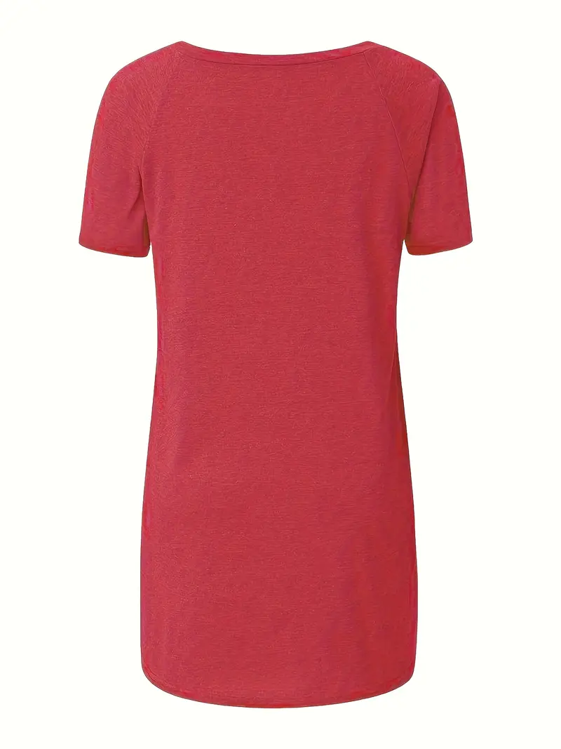 solid longline t shirt crew neck short sleeve t shirt casual womens clothing Product details 31