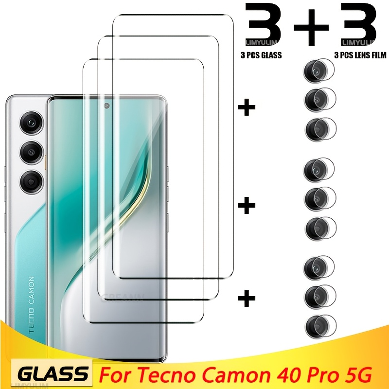 TEMU (3 3) Suitable For 40 Pro 5g 3pcs Glass 3d Curved Full Coverage Screen Protector, 40 Pro 5g 3pcs Camera Lens Protector