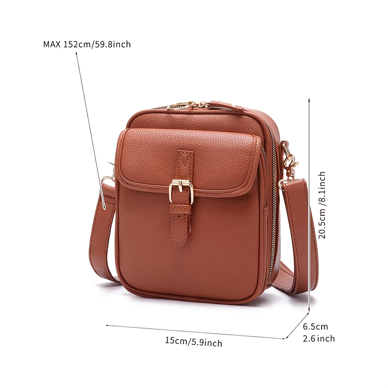 Women's Faux Leather Crossbody Bag, Multifunctional Large Capacity Purse