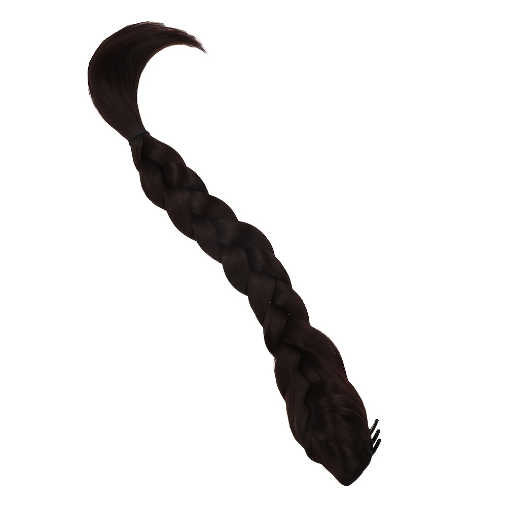 synthetic high ponytail braid extension clip in half tied long curly hairpiece natural fluffy new chinese style braided twist high temperature fiber safe clips for all hair type details 3