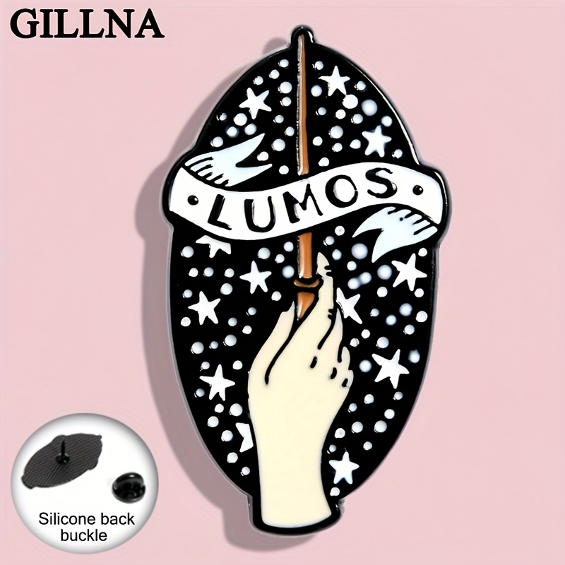 

Gillna Funky Alloy Enamel Pin, "" Magic Wand Brooch, Starry Night Design, Badge For Hats, Backpacks, Decorative Accessory, Ideal Gift , No Power Required