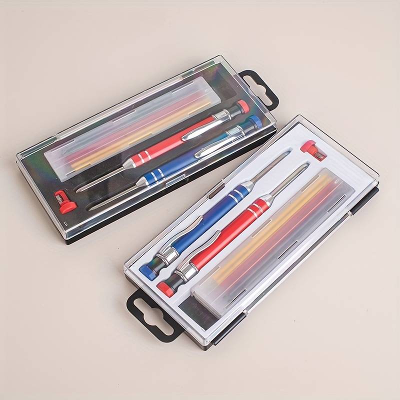 8-Pack 2.8mm Mechanical Carpenter Pencils With 48 Refills - Built-in Sharpener & Deep Hole Marker