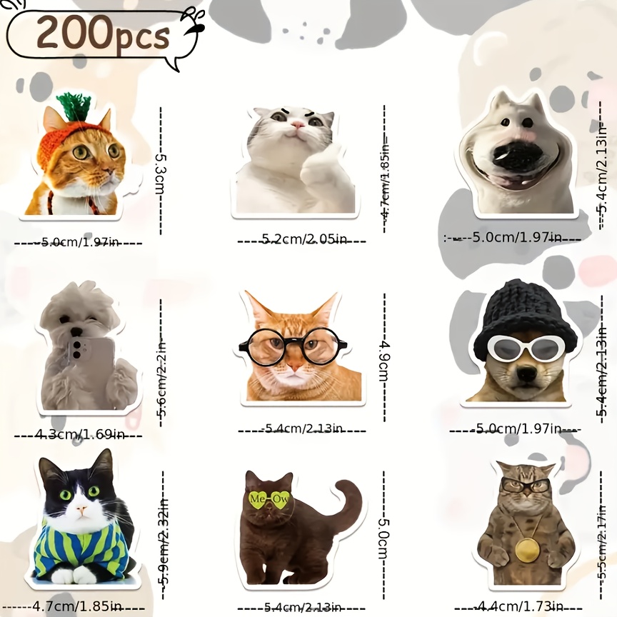 200 Sticker Gatti E Cani - Adesivi Colorati Per Decorare Diario, PC E Bottiglie - Foto 5