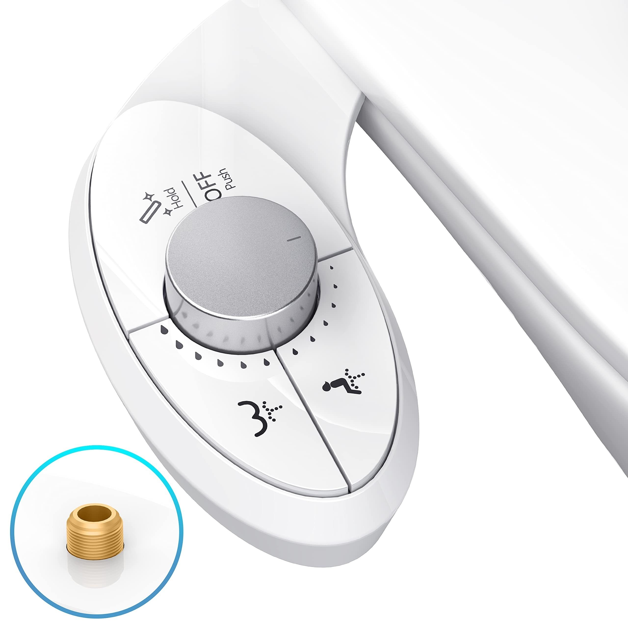 TEMU Bidet Salle de Bain, Double Buse à Eau Froide Non-Électrique pour Lavage Frontal et Arrière, Contrôle Réglable de la Pression d'Eau, Nettoyage