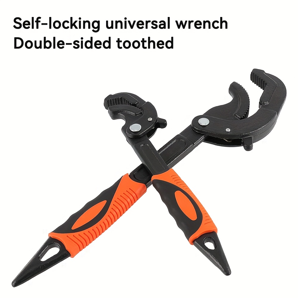 E-shop Set mit 2 Schraubenschlüsseln, vielseitiger tragbarer Schraubenschlüssel, Universal-Schnellspanner und Greifschlüssel,