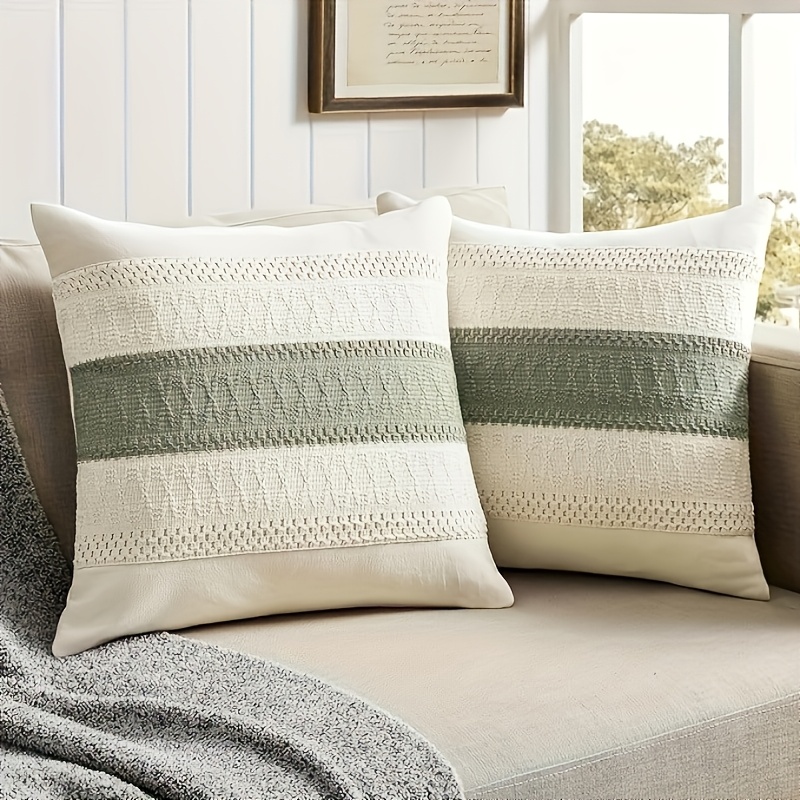 TEMU 2 fundas de cojín de verde, fundas de cojín suaves de decoración de granja para sofá, de cojín y verde, sofá, cama, , decoración del hogar