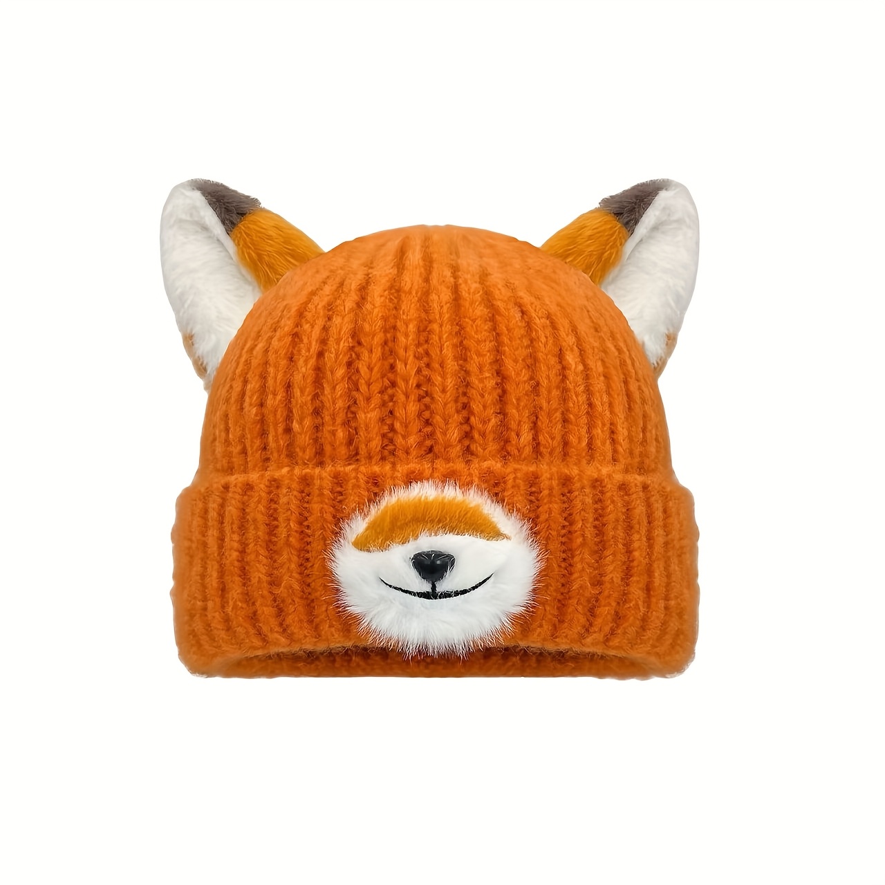 Image of Korean-style Cold-proof Warm Fox Ear Beanie For Women, Cute And Sweet, New Autumn/winter Versatile Hat That Makes Look Smaller