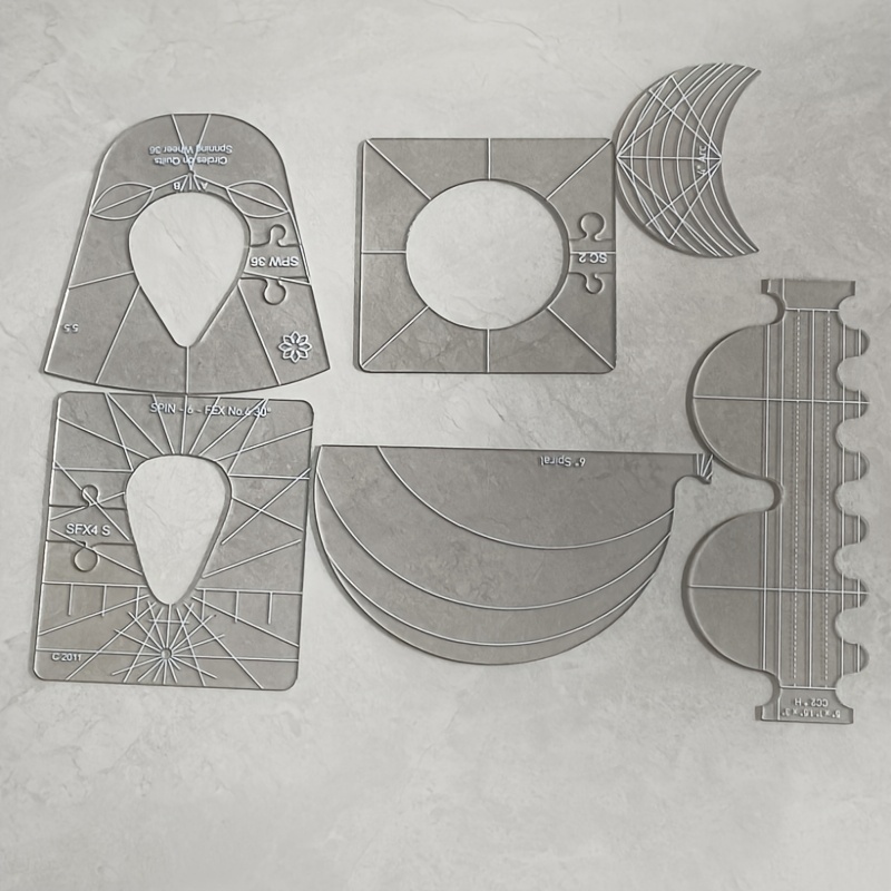 TEMU New Quilting Template Samples Designed Specifically For Home Sewing Machines, Each Set Includes 6pcs, Model Lly300