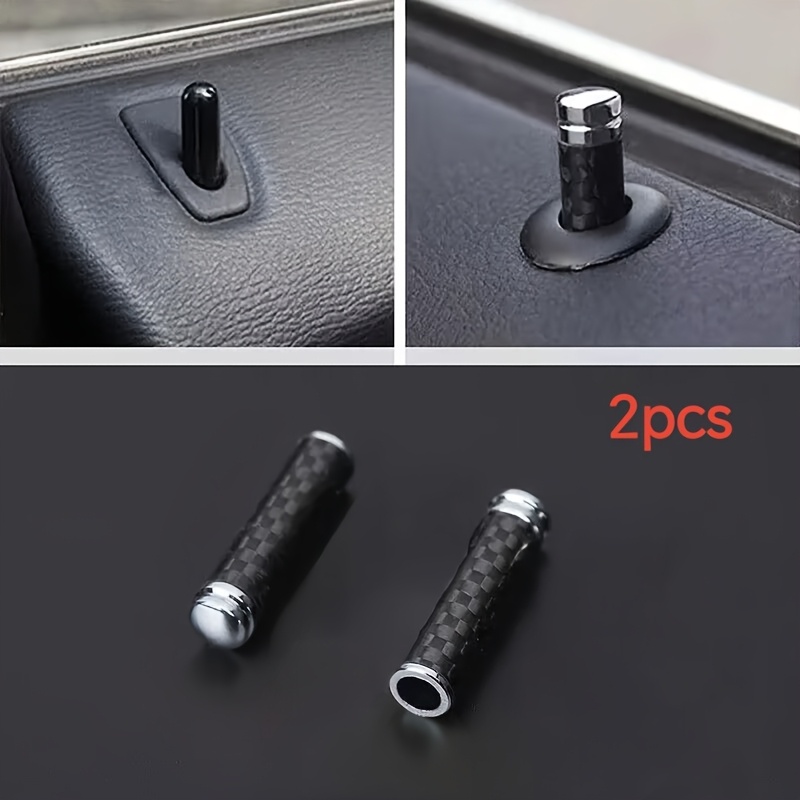 TEMU Carbon Fiber Texture 2pcs Car Interior Door Lock Covers, Fit For E60 E70 E90 F10 F20 F22 F30 F32 F25 F26 F15 F16