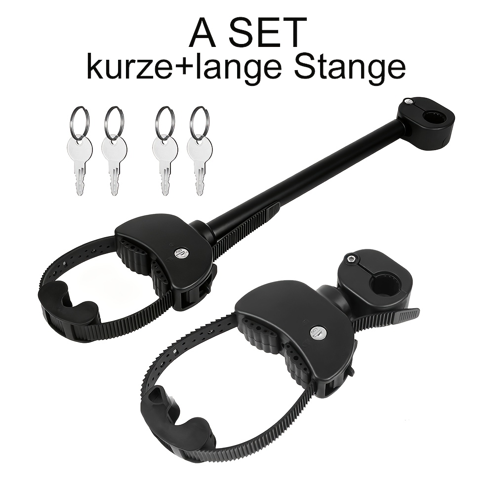 Long Rod Bike Frame Lock, Anti-theft Bicycle Fixed Holder With 2 Keys, , Fits Max 15cm Diameter, 38cm Long For Outdoor Security