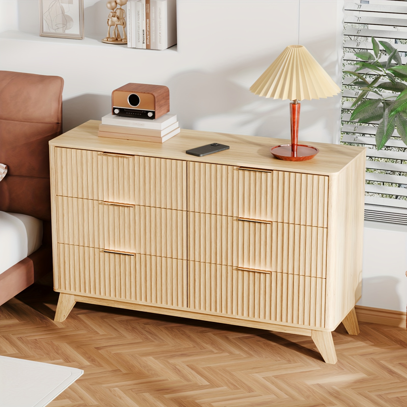 5-drawer dresser suitable for bedroom & living room - lockable dresser  chest with drawers, compact -century modern nightstand or, hobo dresser for  small spaces, closet organization (wood) | Today's Deals | Temu